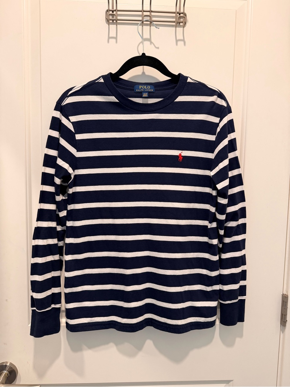 Polo Ralph Lauren Long
Sleeve T-Shirt Size L (14-16)
Blue White Striped